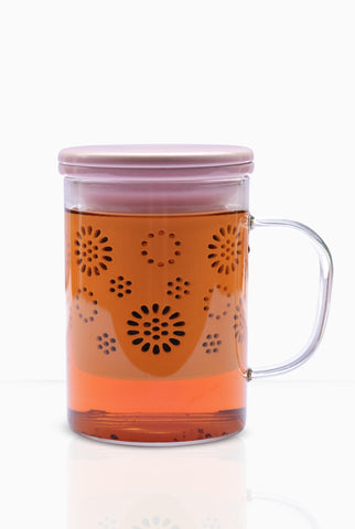 Hued Glass Tea Mug with Infuser