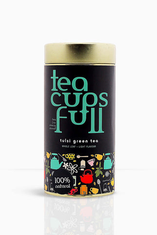 Tulsi Green Tea - Herbal Tea for Good Health; Classic Tulsi Green Tea; Buy Tulsi Green Tea Online;  Buy Tulsi Green Tea Online in India at Best Prices at Teacupsfull India; Tulasi Tea;  Tulsi Herbal Tea; Tulsi Green Tea